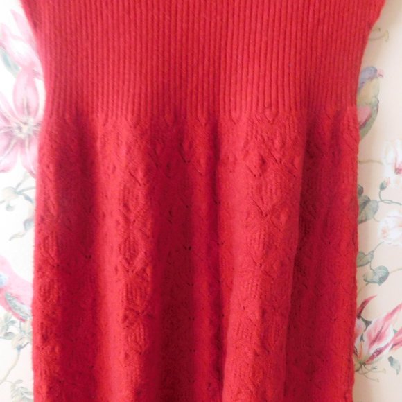 🌳🍃 Anthropologie Feather Bone Oda Red Sweater Dress 🌳🍃 - Picture 12 of 15